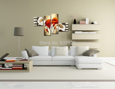 sell 4pcs abstract hand painted home wall decor art oil painting on canvas for living room