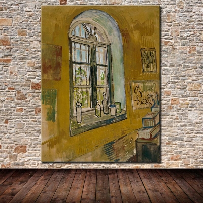 vincent van gogh painting st remy nursing home window oil painting canvas home decoration art pictures 40x50cm