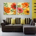 2 piece sell modern wall painting pink orchid home decoration flowers art picture paint on canvas prints