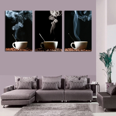 2016 3 panel abstract printed stil life coffee painting canvas art picture cuadros kitchen paintings unframed delivery