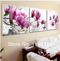 3 piece abstract modern wall painting purple pink flower home decorative art picture paint on canvas prints