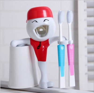 automatic toothpaste dispenser squeezer toothbrush holder with cup bathroom set 3 in 1 gift for children