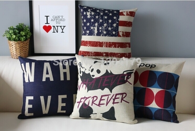 cartoon animal cushions 4pcs flag and panda cushion pillow home pillows decorate cotton linen cushion cover