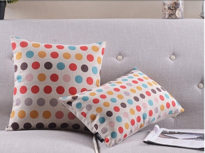 colorful dots pillow cover, 1pcs burlap cushions cover, almofadas, decorative pillows, sofa cushion,cushions home decor