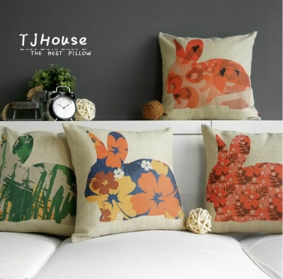 creative carton colorized cute rabbit bedding sofa cushion cover pillow case car cushion whole