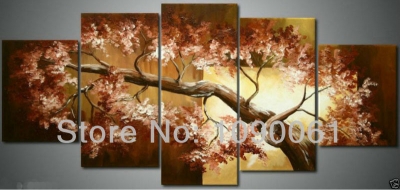 hand painted abstract leaf paintings tree branch canvas art 5pc wall living room decoration pictures sets framesless