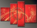 hand-painted hi-q abstract modern home decorative oil-paintings on canvas--round 4pcs/set framed