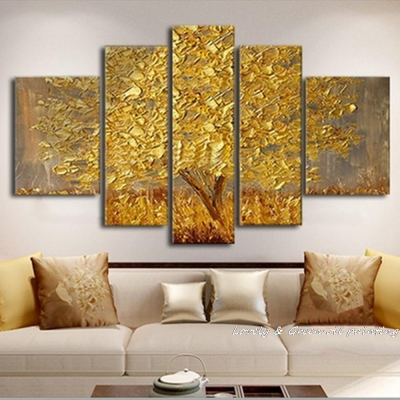 handpainted golden silver abstract knife canvas paintingn wall art wall pictures for living room wall decor home decoration