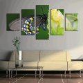 top-rated 5 panels hd gray butterfly on the flower canvas print painting for living room wall art pictureartwork unframed