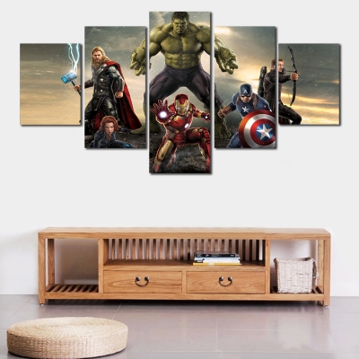 unframed 5 pcs abstract hd the avengers wall picture decorative art print painting on canvas for living room home decoration