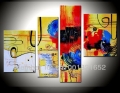 whole hand-painted hi-q modern wall art home decorative abstract oil painting on canvas light color movement 4pcs/set framed