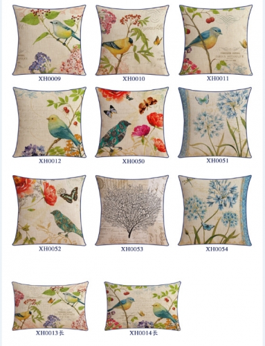 11pcs cushions printing birds and flower french retro vintage country floral sofa cushion pillow case 30cm*50cm 18"