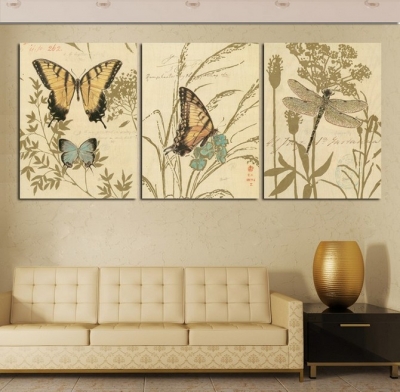 3 panels huge modern painting living room landscape combination decorative picture canvas print art butterfly