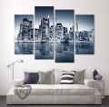 4 panels home decor wall art painting prints of city view artwork modern canvas print for home room decor unframed