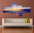 4 panels sunrise wall art seascape painting print on canvas for home decor paints on wall pictures framed art f/974