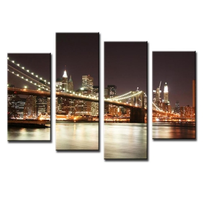 4 piece sel lbridge night canvas prints painting picture printed on canvas paints home decoration for living bedroom f/1062