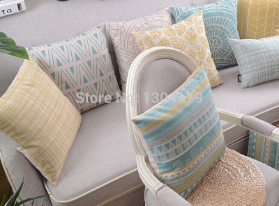 4pcs/lot colorful cushions geometric striped linen pillow cover cases cushion cover office home decorate sofa cushions 30x50cm