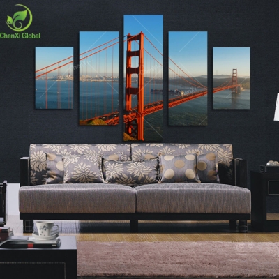 5 panel modern printed bridge canvas wall art oil painting picture cuadros decoracion home decor for living room unframed