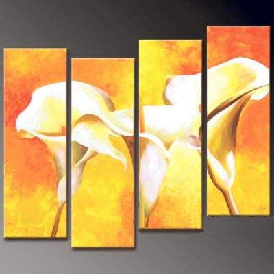 abstract flower hand painted 4 pieces group oil painting on canvas tds-th060