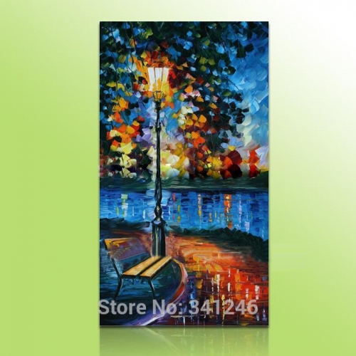 hand-painted big size modern wall art home decor for living room hall lake trees palette knife landscape oil painting on canvas