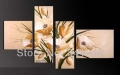 hand-painted hi-q modern home decorative abstract flower oil painting on canvas blooming light golden corn poppy4pcs/set framed