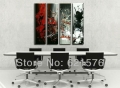 hand-painted hi-q modern wall art home decorative abstract oil painting on canvas red black white scrawl rendering 4pcs/set