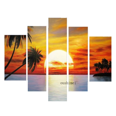 hand painted modern abstract sunset landscape oil painting on canvas seascape wall art home decor for pictures craft