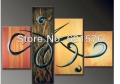 hand-painted modern hanging wall art picture for living room home decor abstract sign oil painting on canvas 4pcs/set framed