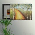 hand painted oil painting electric distribution box sliding gold decoration painting on canvas landscape wall art