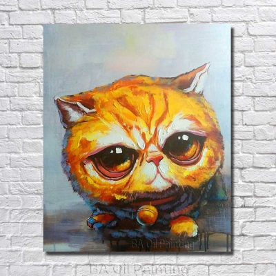 hand-painted pography to painting abstract cat oil painting on canvas for kitchen decoration np009