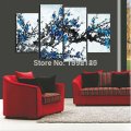 handpainted 4 piece modern decorative oil painting chinese on canvas wall art cherry blossom for living room unique gift