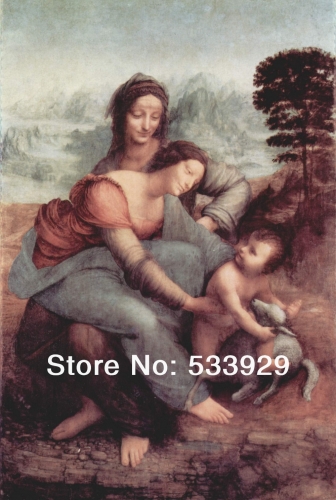 leonardo da vinci the virgin and child with st. anne hand painted oil painting on canvas