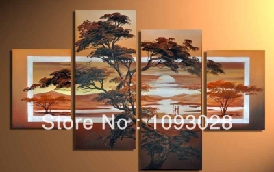 modern oil painting on canvas:"african scenery guaranteed wkh0067