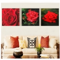 printed painting home decor picture print red flowers on canvas rose oil painting hang prints pictures for room decor art