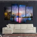 sell 4 panel colorful city night large hd picture modern home wall decor canvas print painting for house decorate f/1115