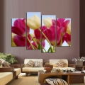 tulips painting wall art printed on canvas wall pictures for living room 4 pcs/set printed painting f/1205