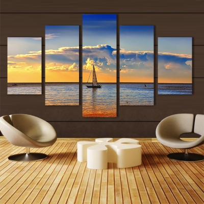 whole 5pcs ocean oil painting painted painting painting oil on canvas home decoration home decor on canvas