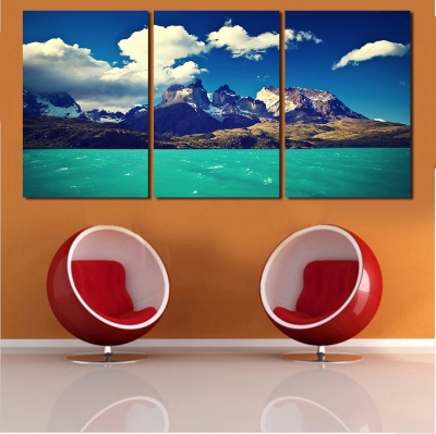 3 piece picture sell abstract blue sky and white clouds modern wall decor painting canvas art hd print painting living room