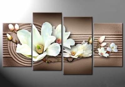 abstract flower hand painted 4 pieces group oil painting on canvas tds-th154