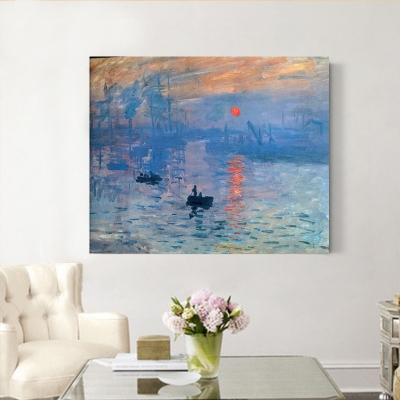 claude mone sunshine and boat hand painted oil painting on canvas abstract oil painting