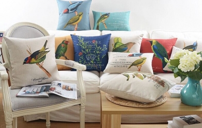 creative frolicking decorative pillow flowers and birds 30cm*50cm 18" vintage sofa cushion cute beautiful pillow case