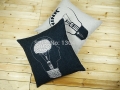 decorative cotton linen cushion covers pillow cases - black and white lamp