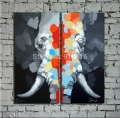 hand painted abstract animals oil painting on canvas wall art paintings for living room decor elephant group of paintings