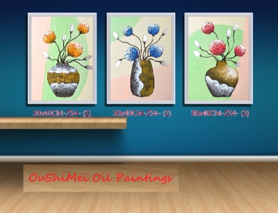 hand painted oil painting abstract flowers on wall flowerpot picture for living room decor modern home decor hand paintings