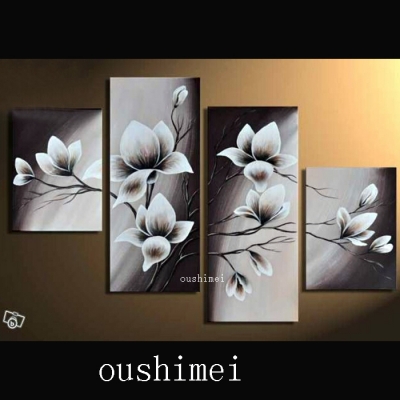 hand painted promotion wall pictures abstract grey flowers landscape wall decor oil painting on canvas paintings no framed