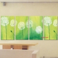 handmade dandelion pictures on canvas modern landscape oil painting for room wall art decor green picture canvas painting