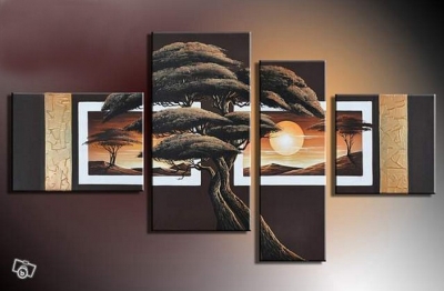 handmade oil painting for room wall decor group painting pictures canvas abstract africa landscape paintings on the wall