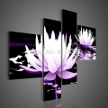 handpainted abstract oil painting lotus pictures craft art flower paintings on canvas modern black painting living room decor