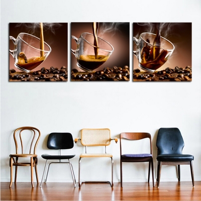 luxry unframed 3 piece coffee cup modern home wall decor canvas art picture print painting on canvas for home decor