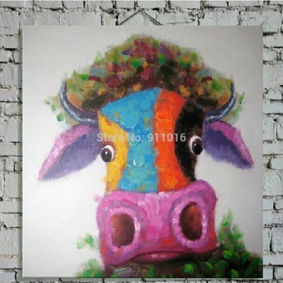 oil painting hand painted animals painting coluerful cow pictures abstract on canvas wall art for home decor paintings